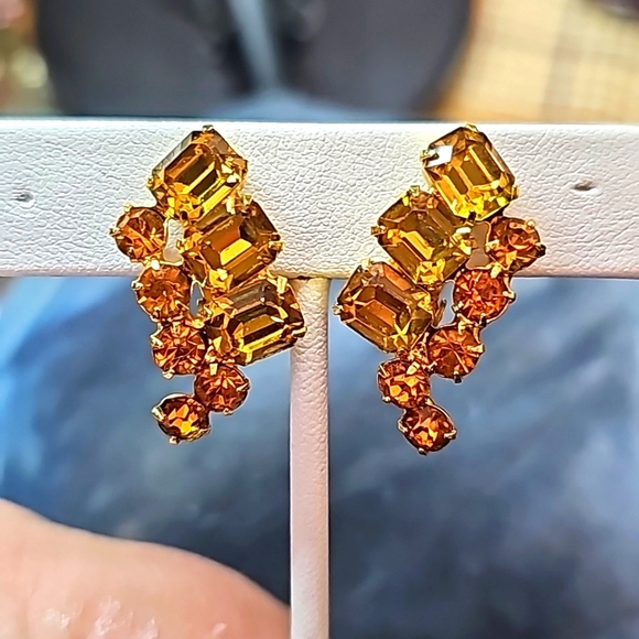 Vintage Golden Amber Color Clip On\'s